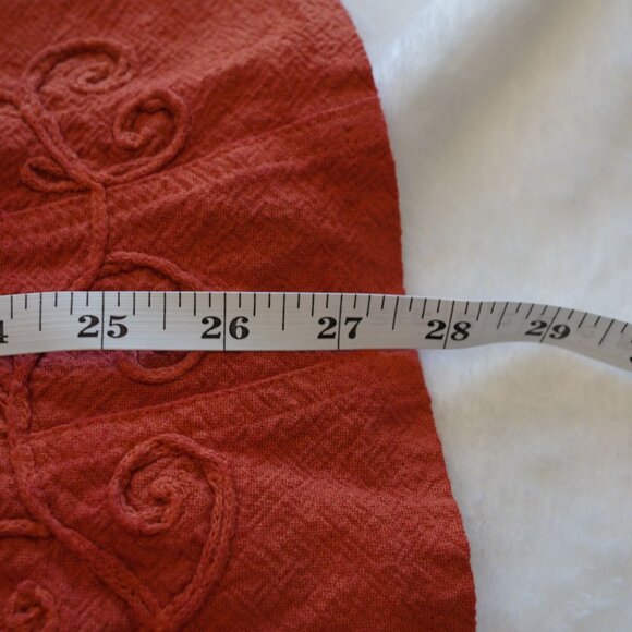 Parsley & Sage Rust Orange Embroidered Button Down Blouse Boho Western Long Slee - Picture 11 of 12